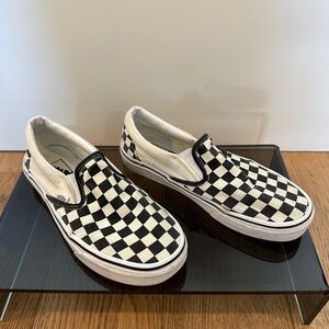 Vans Black and White Checkered Slip-On Sneakers